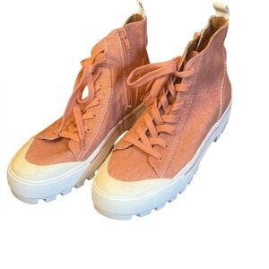 Lucky Brand Eisley High-Top Sneakers in Canyon Clay Chunky Lug Sole Zip Lace 8